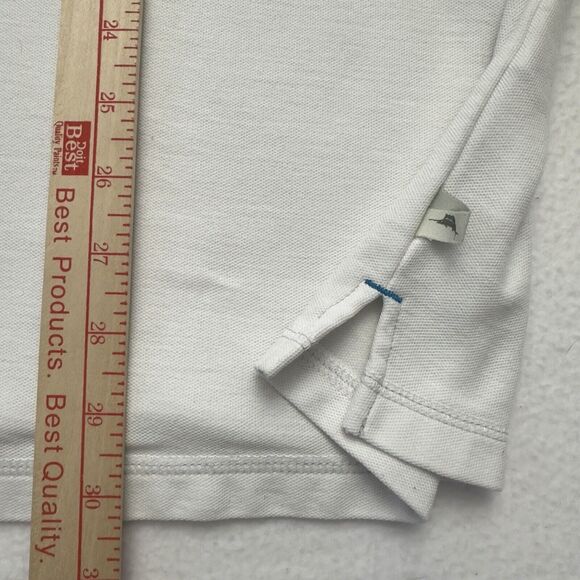 Tommy Bahama Island Zone Polo Mens XXL Shirt White Mesh Spellout Short Sleeve - Picture 11 of 13